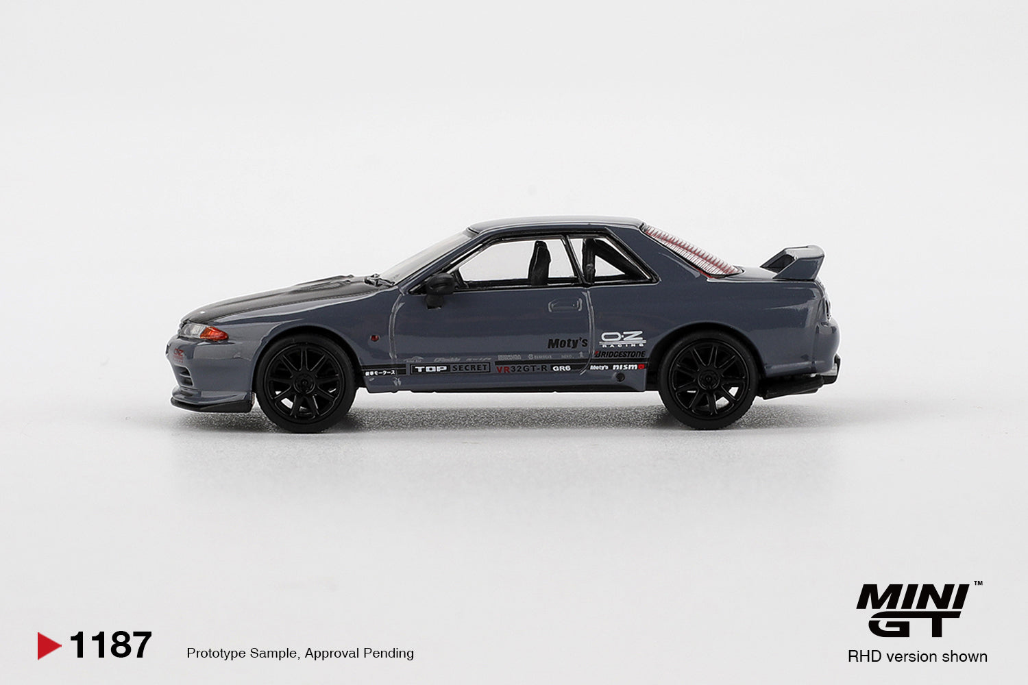Mini GT 1:64 Nissan Skyline GT-R Top Secret VR32 in Stealth Grey | Pre-Order
