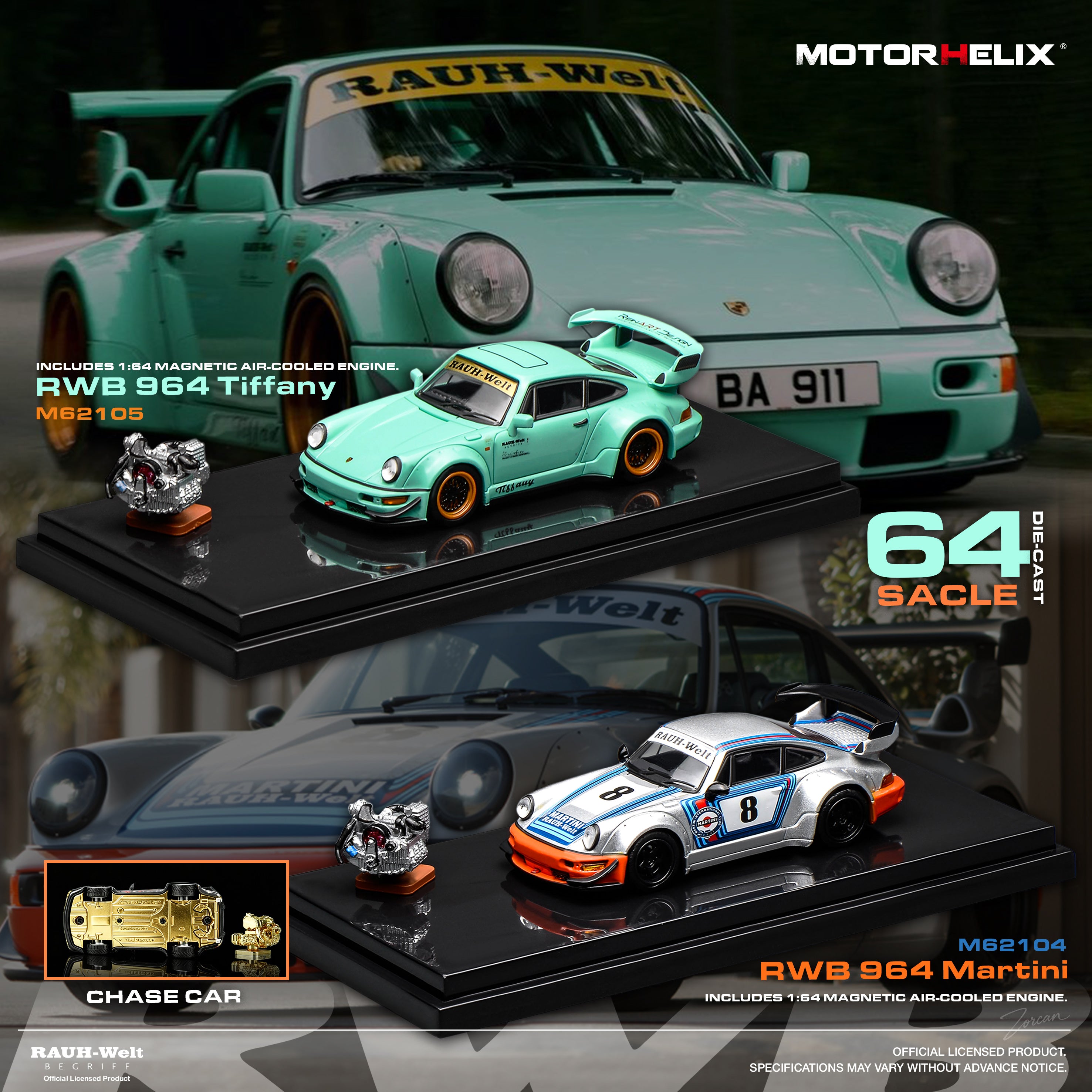 MotorHelix 1:64 RWB 964 Tiffany | Pre-Order