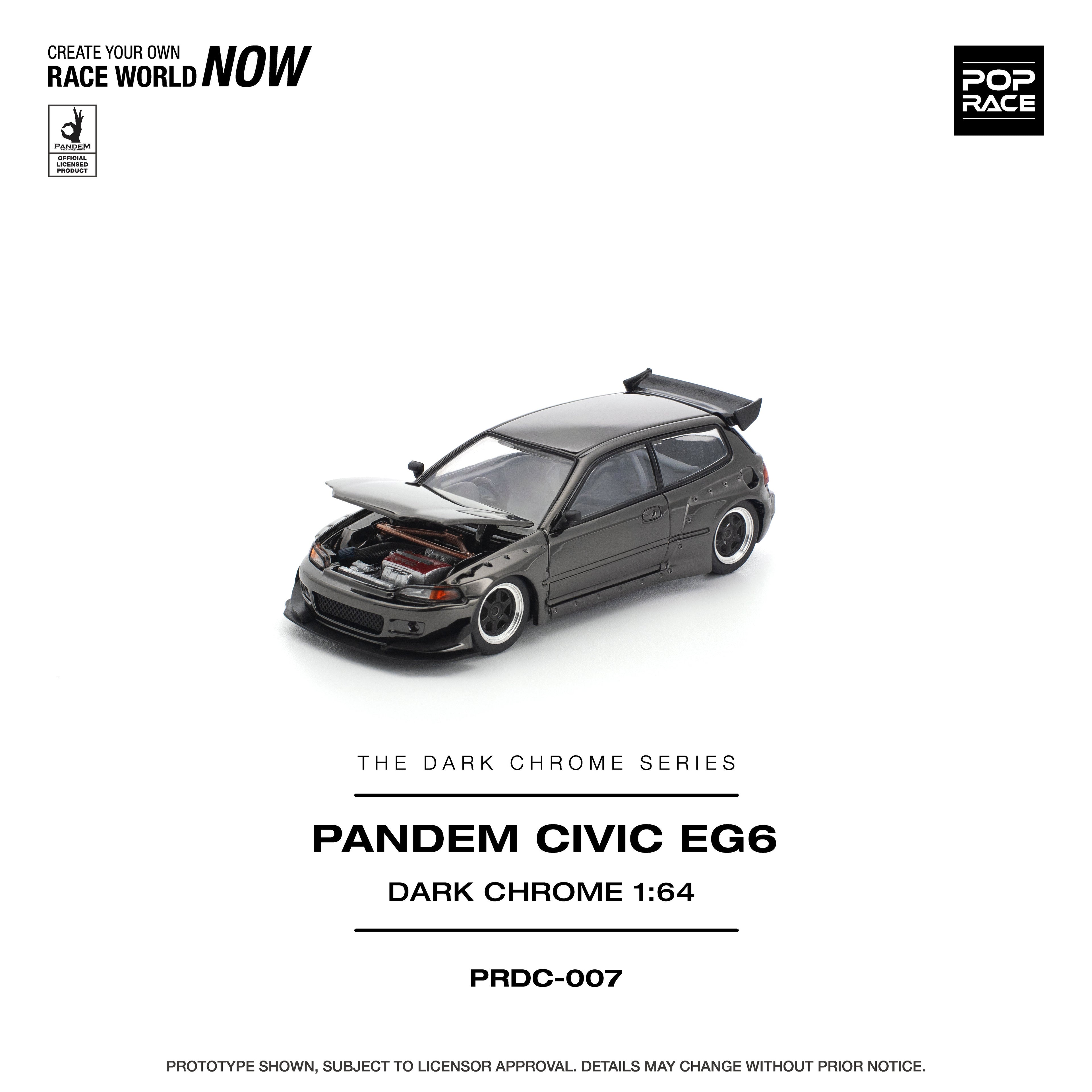 Pop Race PANDEM Honda Civic EG6 in Dark Chrome | Pre-Order