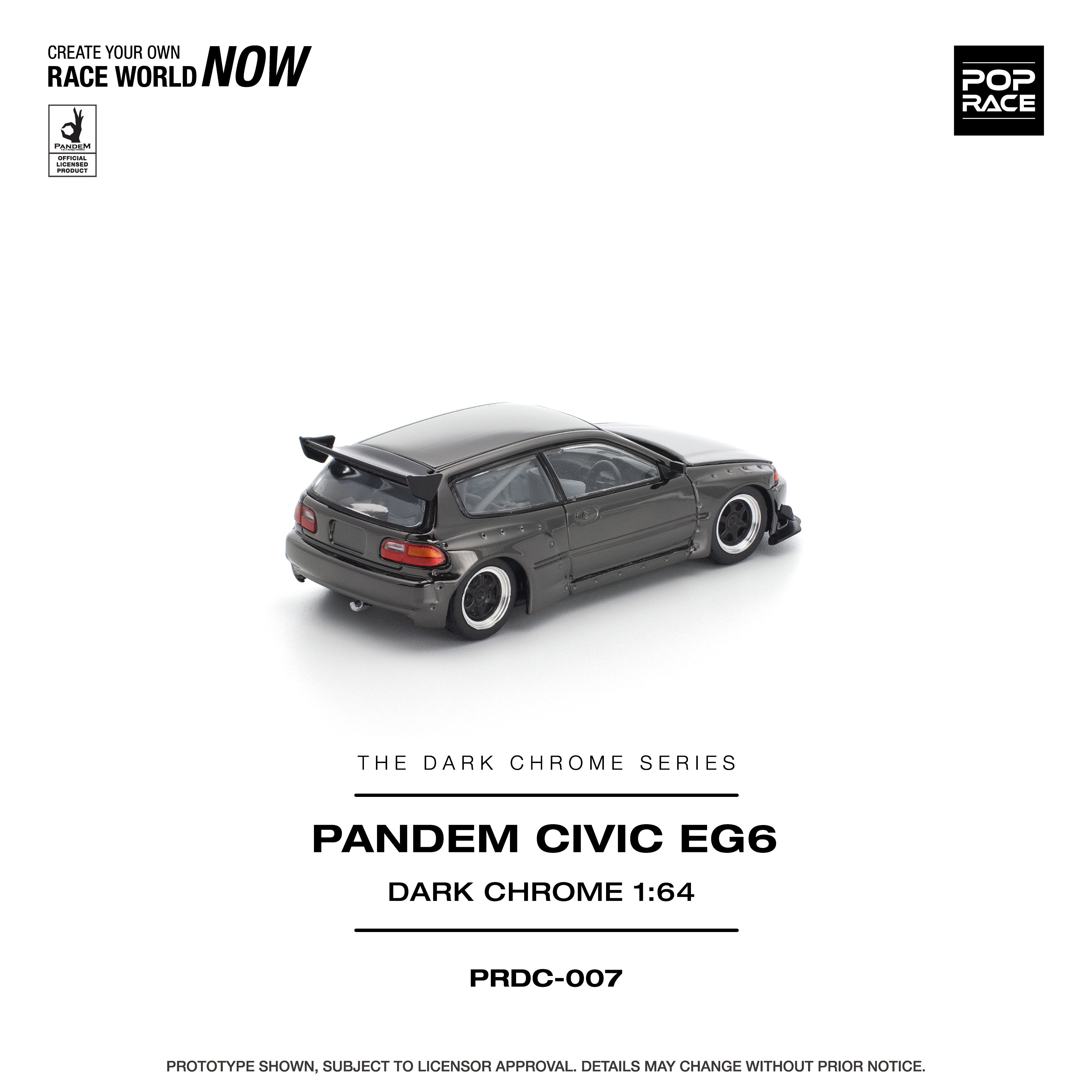 Pop Race PANDEM Honda Civic EG6 in Dark Chrome | Pre-Order