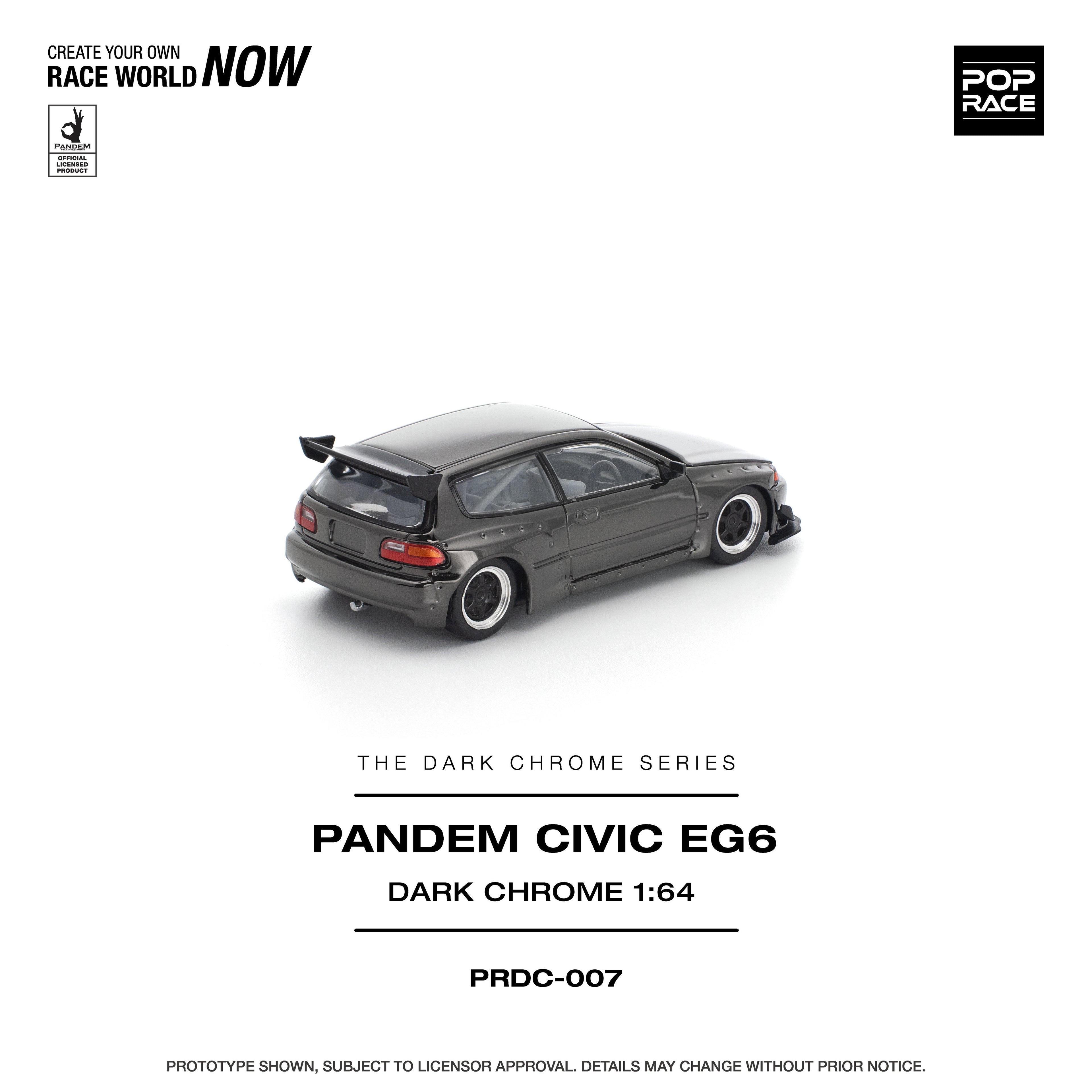 Pop Race PANDEM Honda Civic EG6 in Dark Chrome | Pre-Order