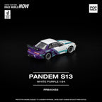 Pop Race PANDEM Nissan Silvia S13 in White Purple 1:64 | Pre-Order