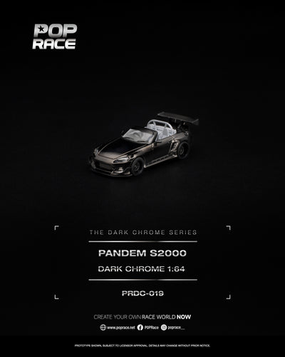 Pop Race 1:64 Pandem Honda S2000 Dark Chrome | Pre-Order