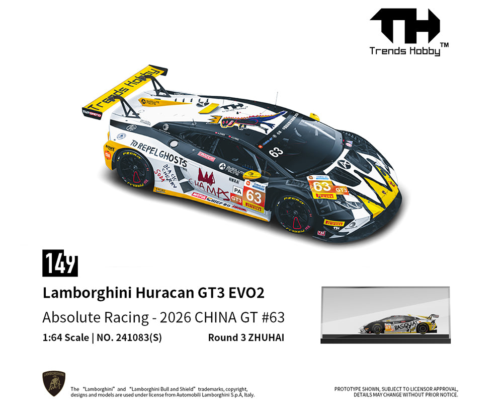 Trends Hobby 1:64 Lamborghini Huracán GT3 EVO2 #63 Basquiat Crowned Dinosaur | Pre-Order