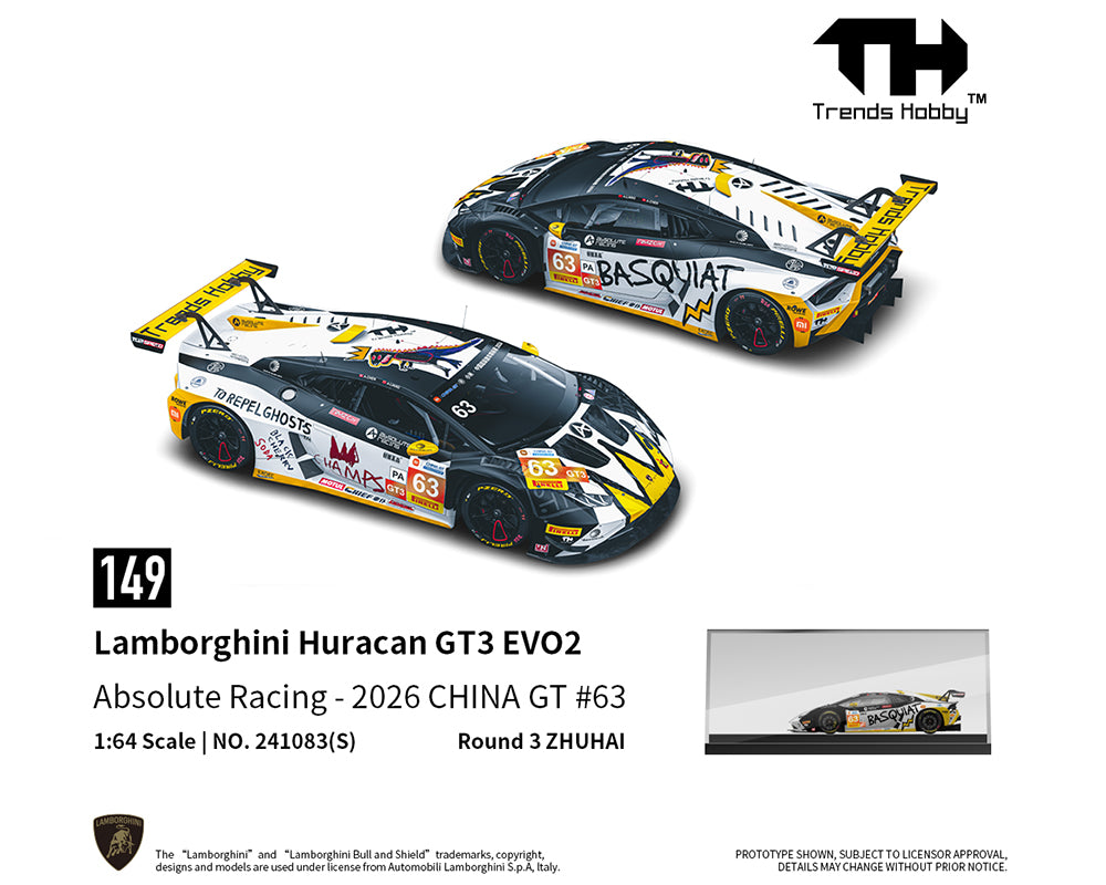 Trends Hobby 1:64 Lamborghini Huracán GT3 EVO2 #63 Basquiat Crowned Dinosaur | Pre-Order