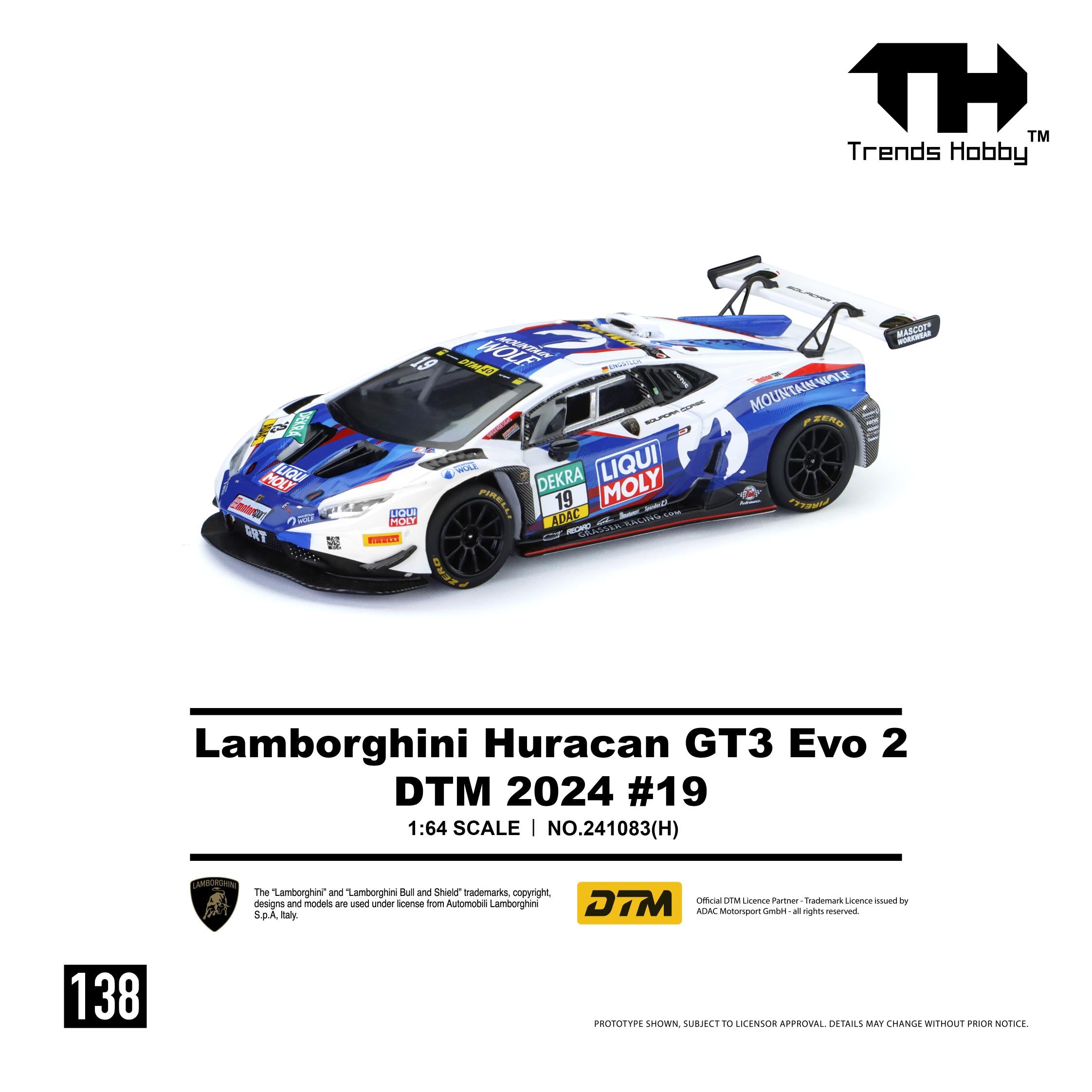 Trends Hobby 1:64 Lamborghini Huracán GT3 EVO2 DTM #19 2024 | Pre-Order