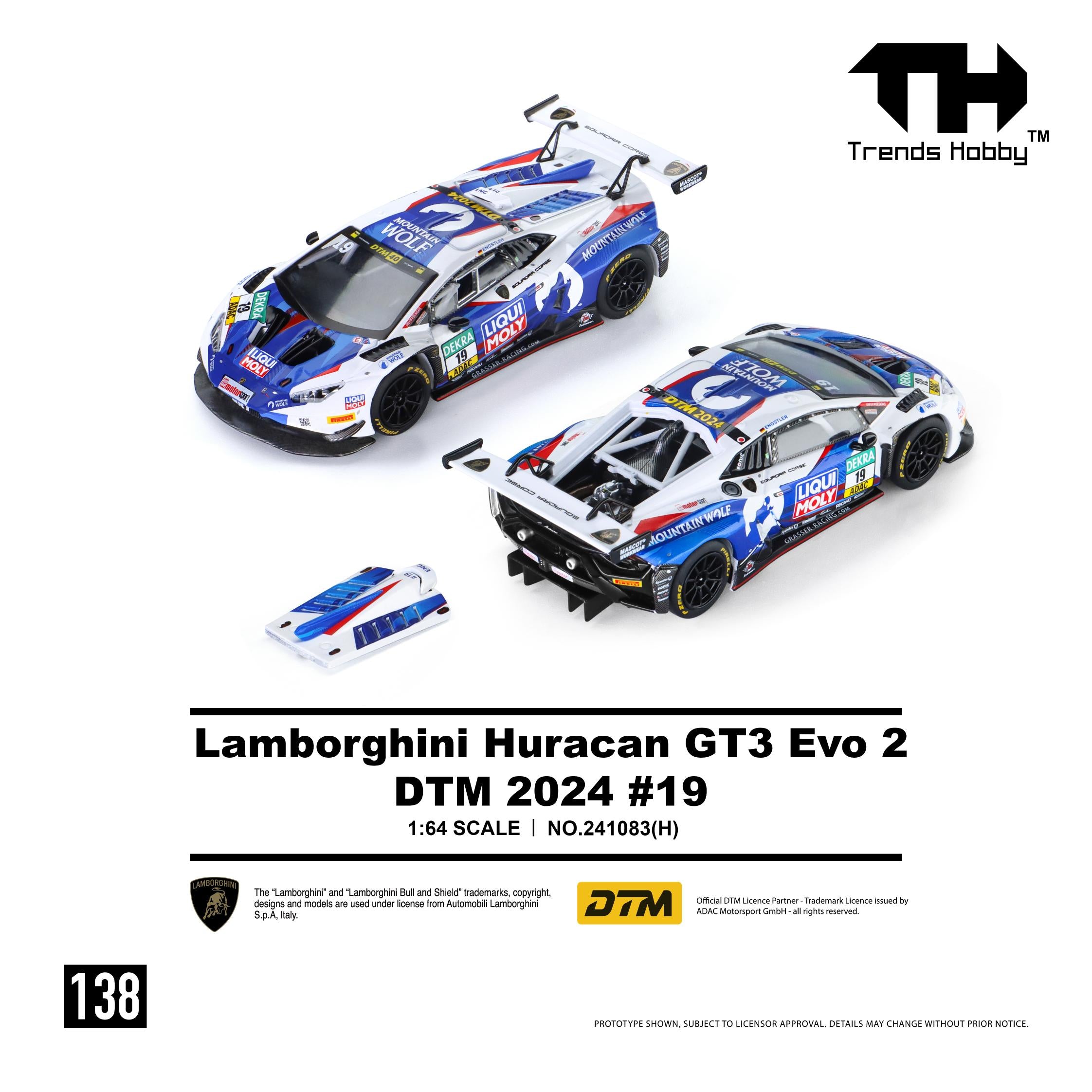Trends Hobby 1:64 Lamborghini Huracán GT3 EVO2 DTM #19 2024 | Pre-Order