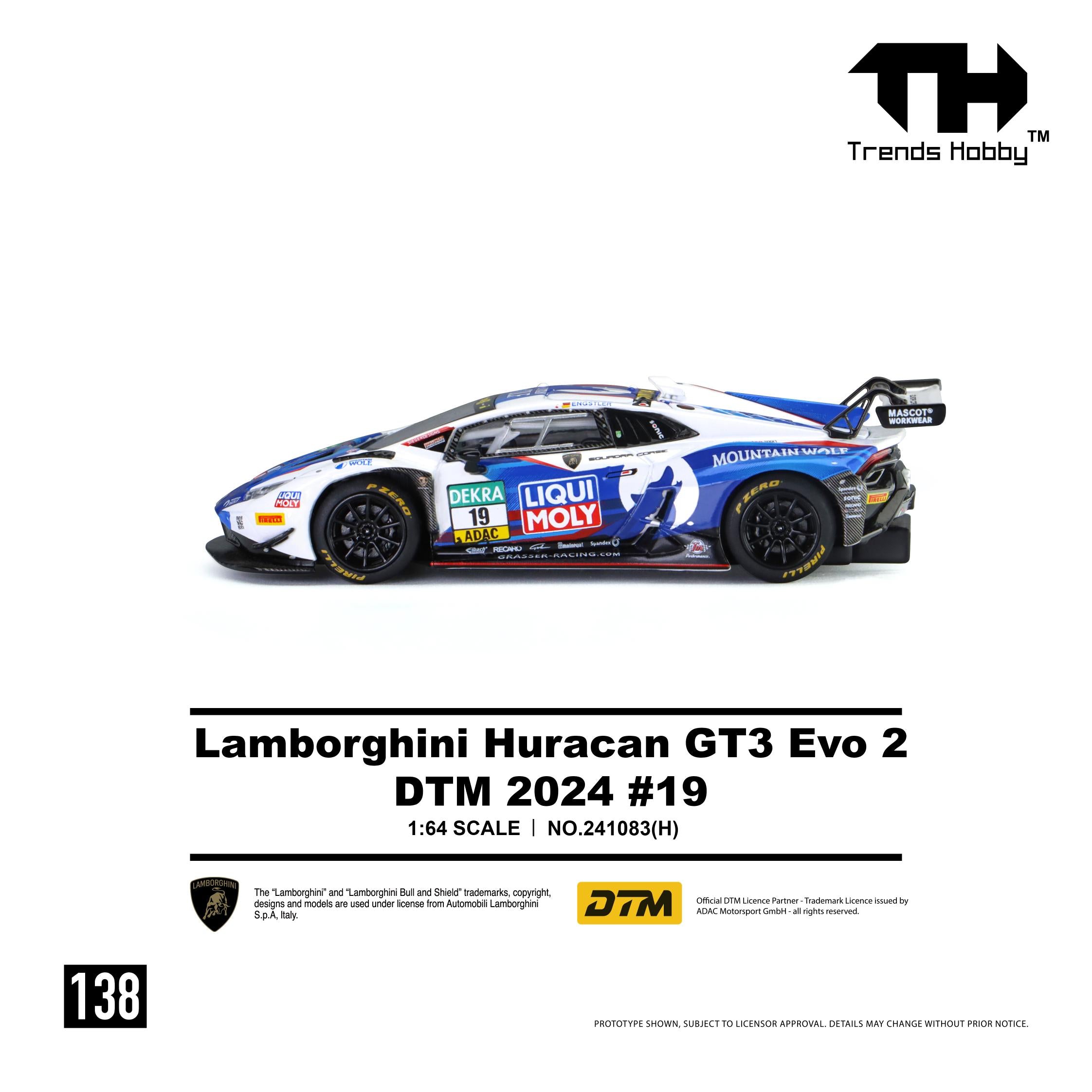Trends Hobby 1:64 Lamborghini Huracán GT3 EVO2 DTM #19 2024 | Pre-Order