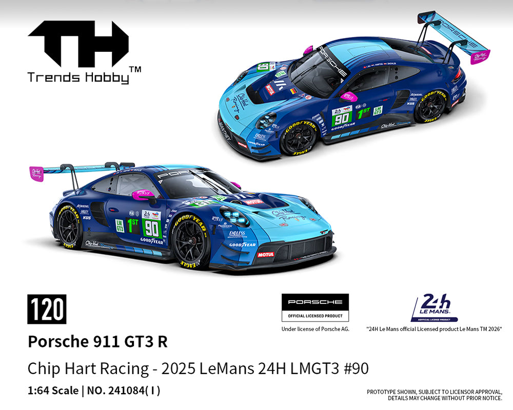 Trends Hobby 1:64 Porsche 911 GT3 R Chip Hart Le Mans 2025 | Pre-Order