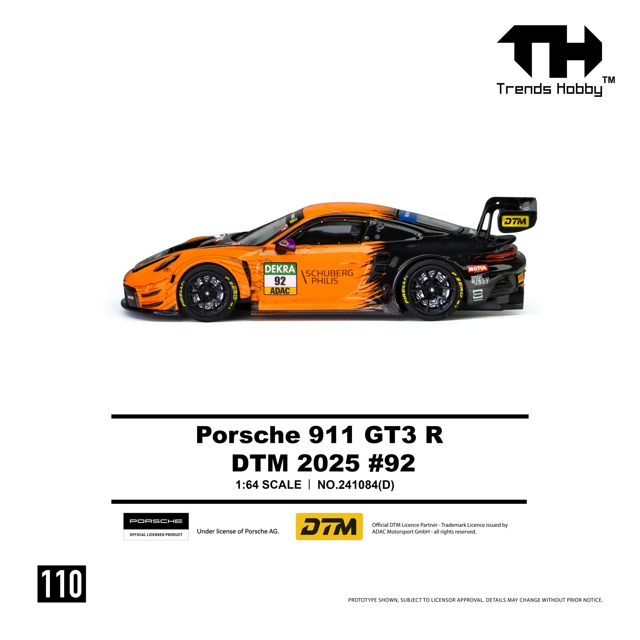 Trends Hobby 1:64 Porsche 911 GT3 R DTM #92 2025 Limited Edition | Pre-Order