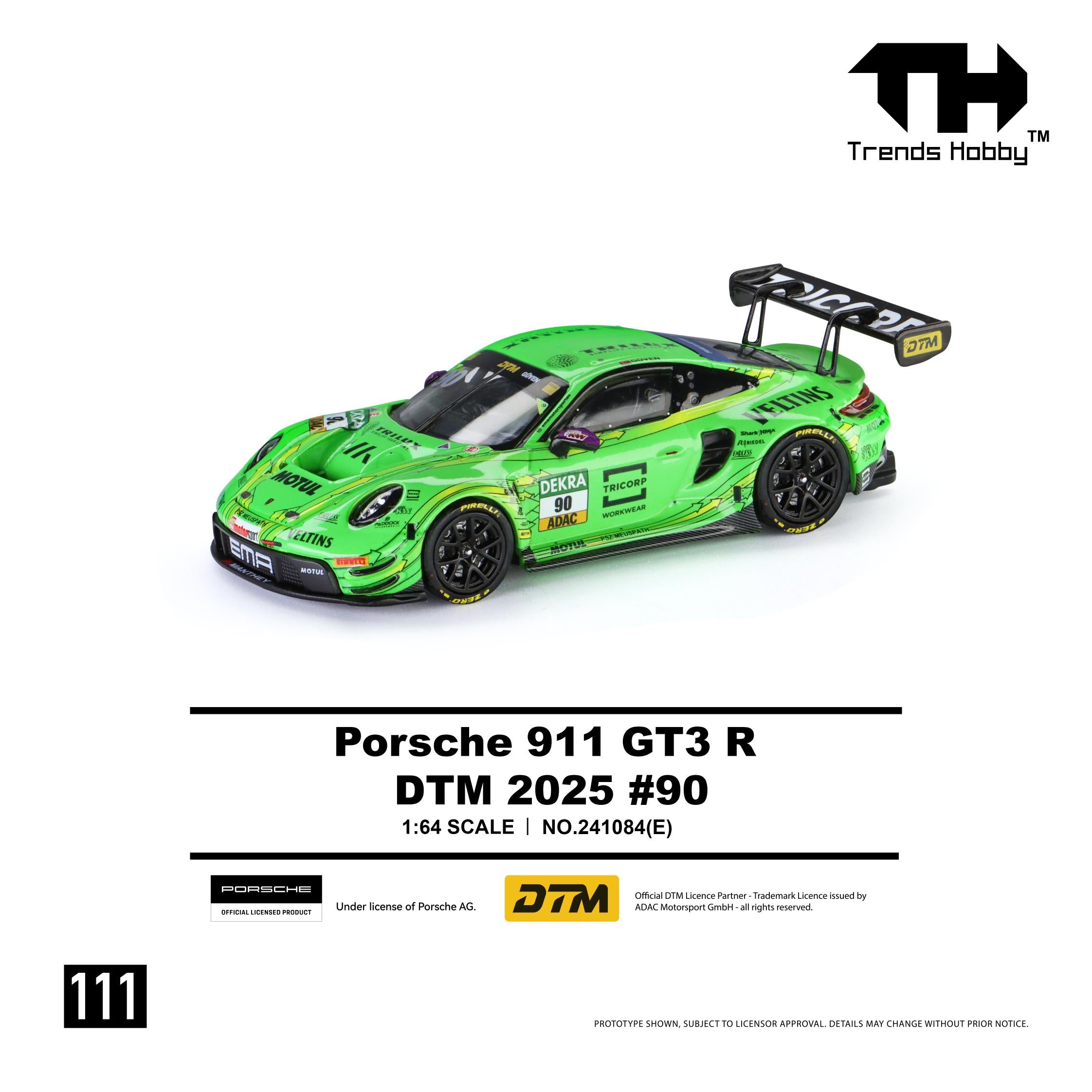 Trends Hobby 1:64 Porsche 911 GT3 R #90 2025 DTM Champion | Pre-Order