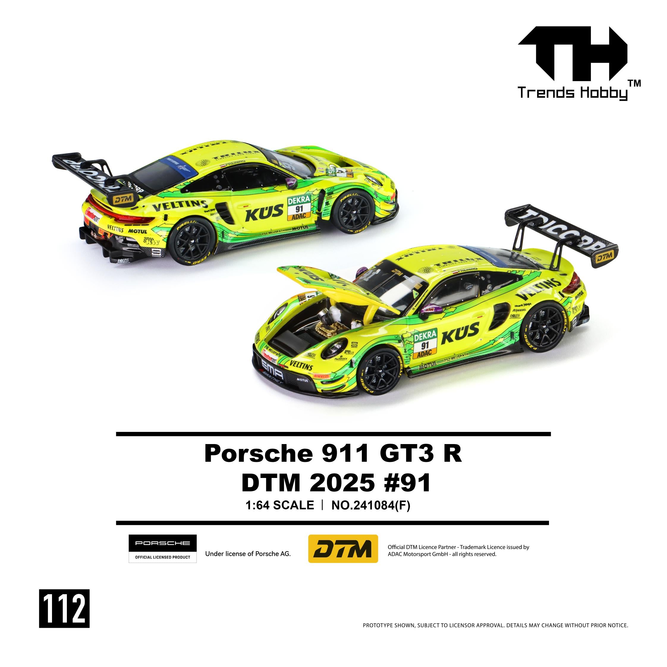 Trends Hobby 1:64 Porsche 911 GT3 R DTM #91 2025 Limited Edition | Pre-Order