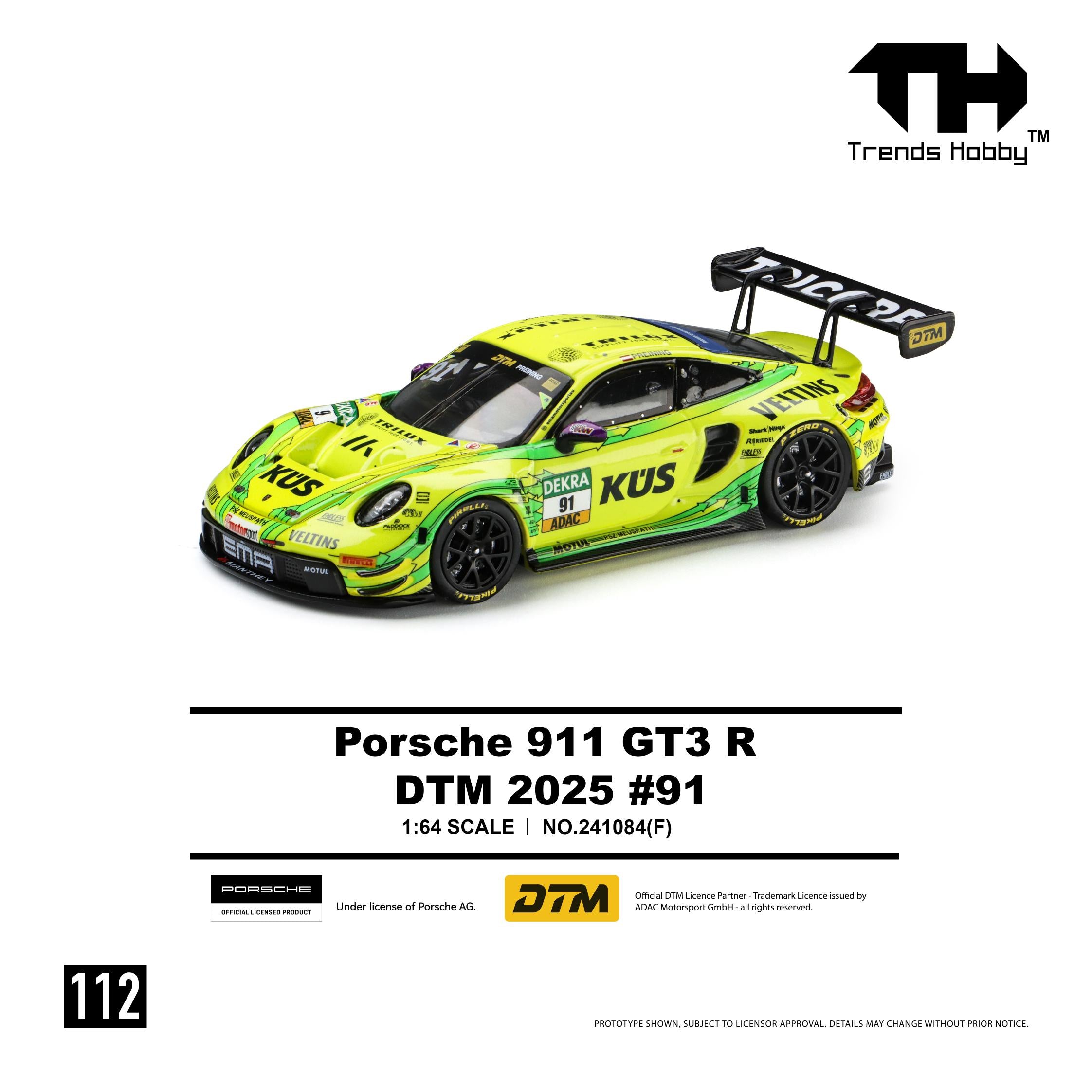 Trends Hobby 1:64 Porsche 911 GT3 R DTM #91 2025 Limited Edition | Pre-Order