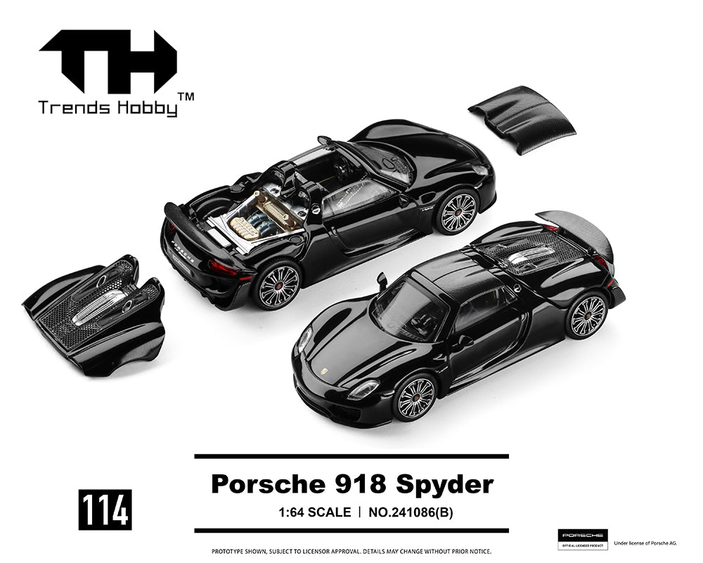 Trends Hobby 1:64 Porsche 918 Spyder Black | Pre-Order