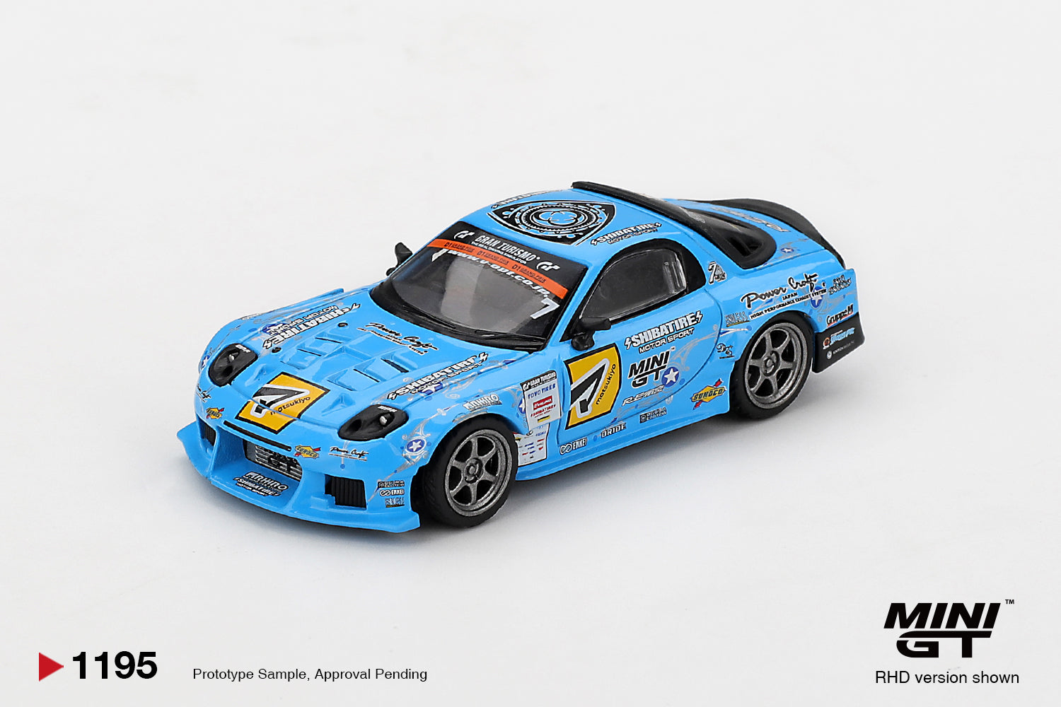 激レア MINI GT RX-7 RE雨宮 マレーシア 2025 ディナーカー 🌀 Mini GT 1:64 Mazda RX-7 RE-Amemiya 2025 D1GP in Blue | PreOrder