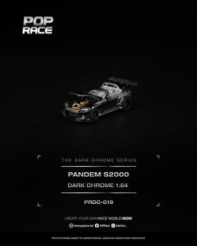 Pop Race 1:64 Pandem Honda S2000 Dark Chrome | Pre-Order