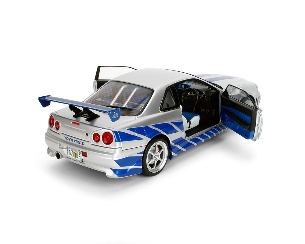 Jada 1:18 Fast & Furious Brian's Nissan Skyline GT-R (R34) in Silver | Pre-Order