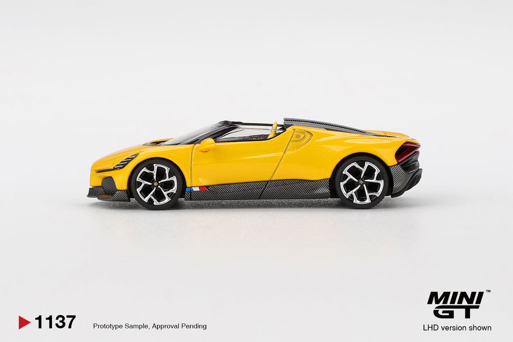 Mini GT 1:64 Bugatti W16 in Mistral Yellow | Preorder