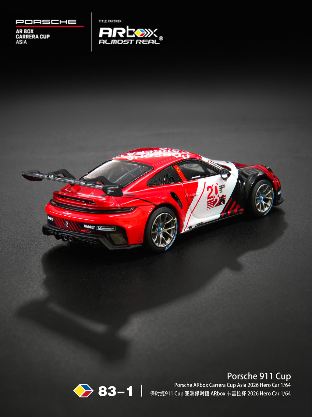 Almost Real 1:64 ARbox Porsche 911 Carrera Cup Asia 2026 HERO Car | Pre-Order