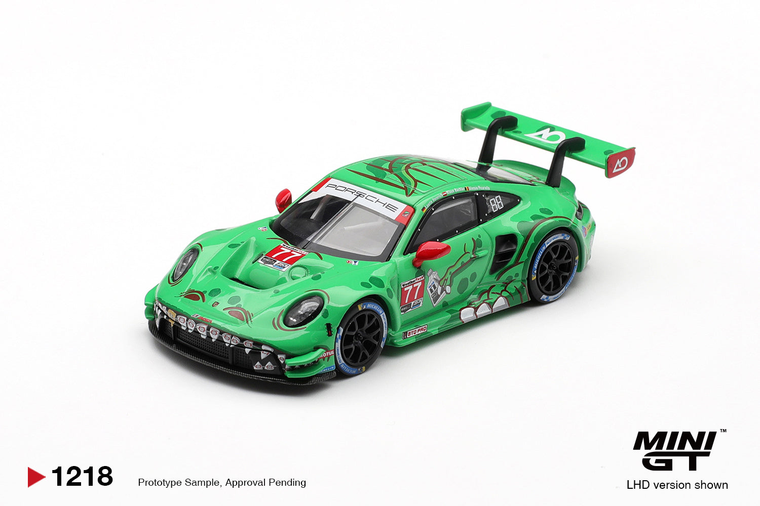 Mini GT 1:64 Porsche 911 GT3 R (992) #77 AO Racing “Rexy” 2025 Sebring 12H Winner | Pre-Order