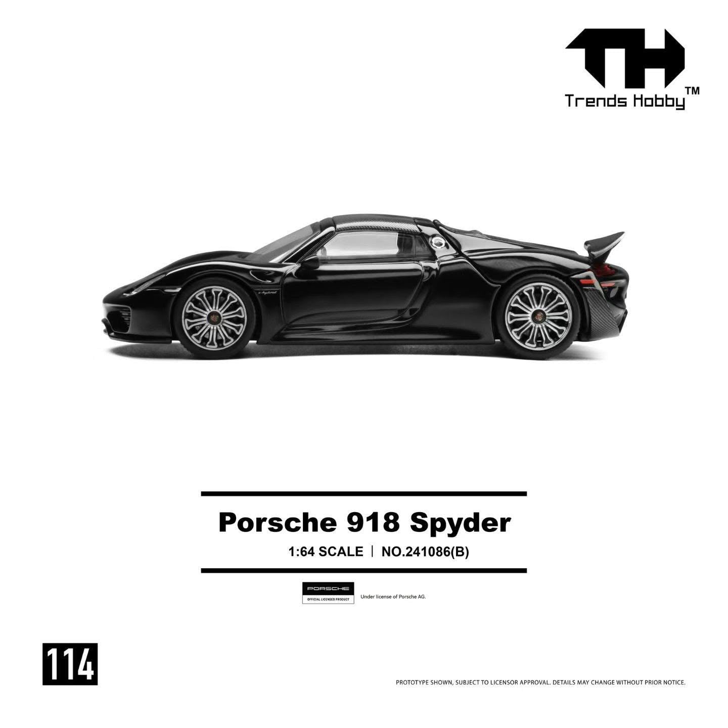 Trends Hobby 1:64 Porsche 918 Spyder Black | Pre-Order