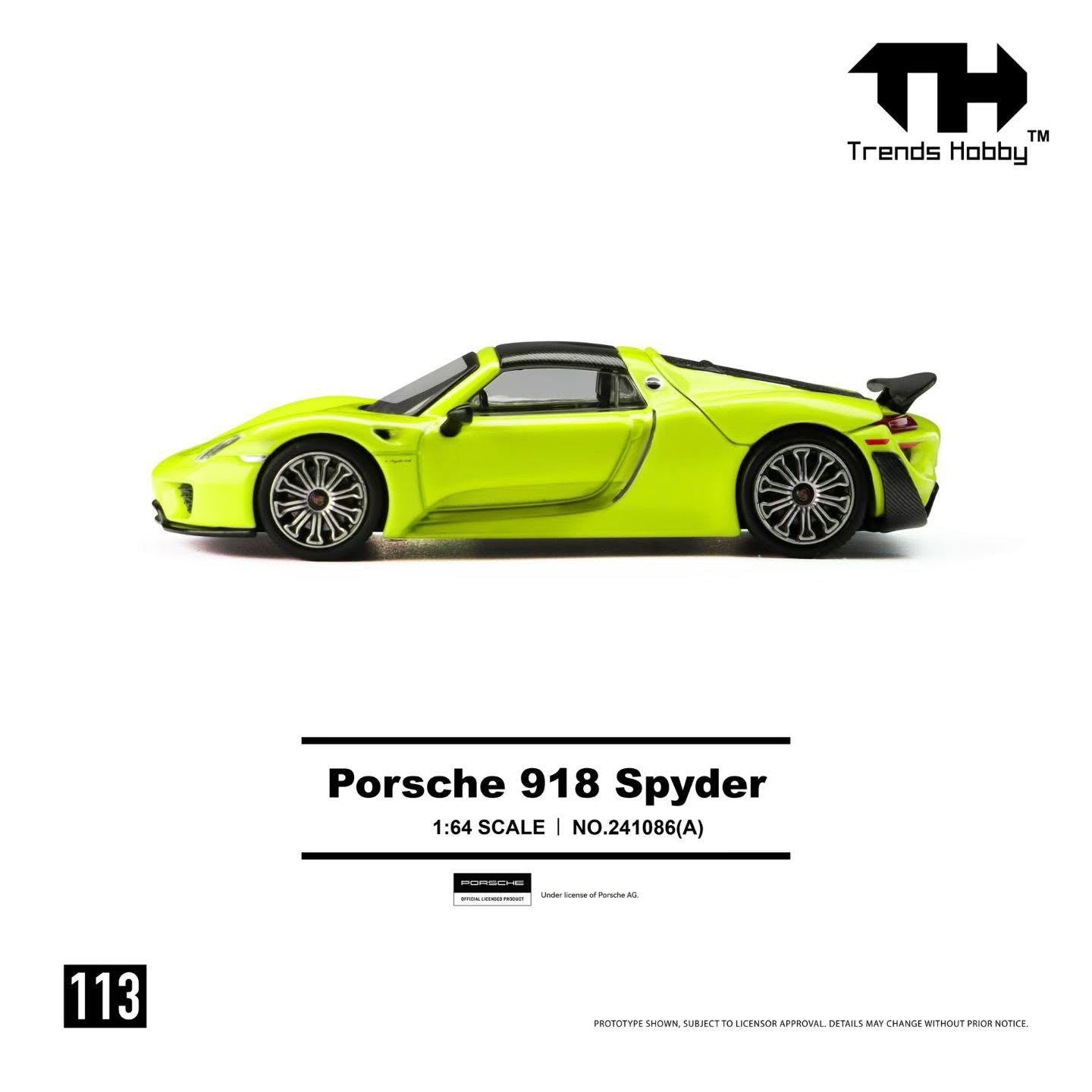 Trends Hobby 1:64 Porsche 918 Spyder Acid Green | Pre-Order