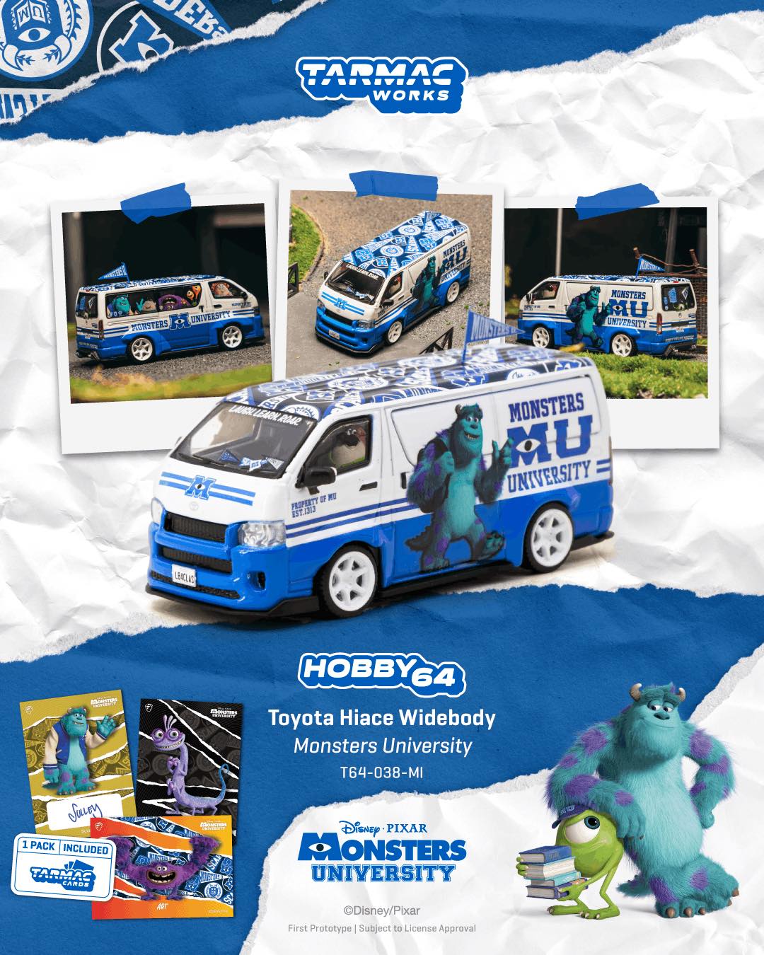 Tarmac Works 1:64 Toyota Hiace Widebody Monsters University Special Edition | Pre-Order