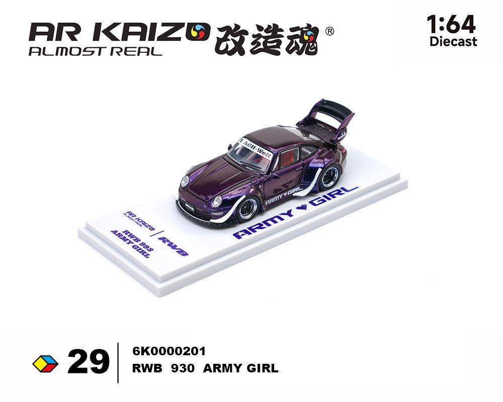 Almost Real 1:64 Kaizo RWB 993 Army Girl in Candy Purple | Pre-Order
