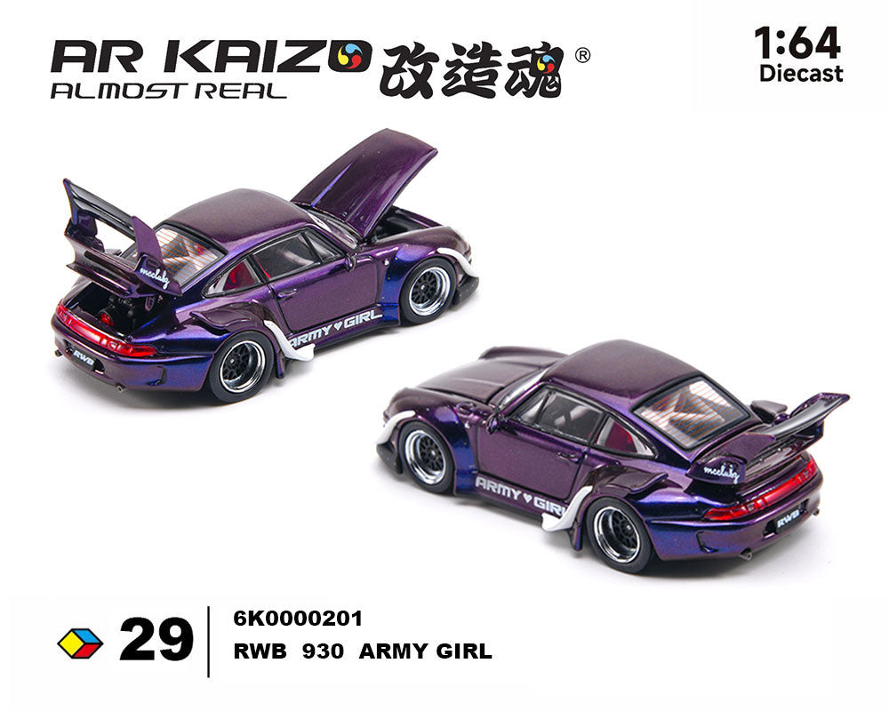 Almost Real 1:64 Kaizo RWB 993 Army Girl in Candy Purple | Pre-Order