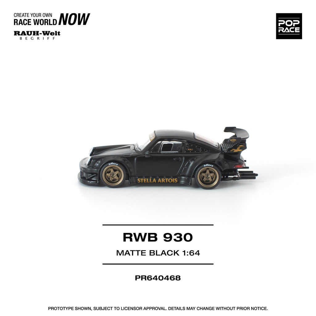 🖤 Pop Race RWB Porsche 930 in Matte Black “Stella Artois” | PreOrder