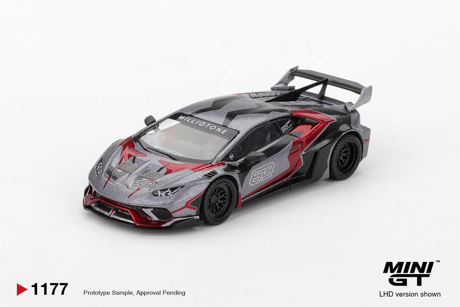 Mini GT 1:64 LB☆WORKS Lamborghini Huracán GT RONIN Grey