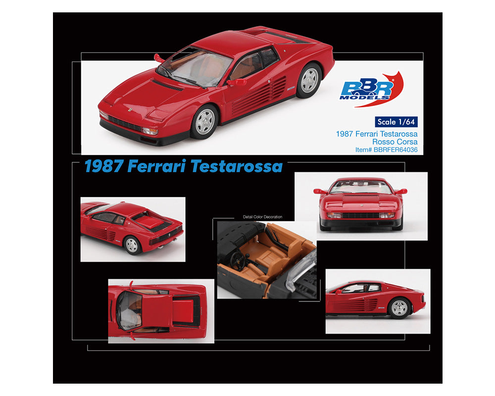 BBR 1:64 Ferrari Testarossa 1987 Rosso Corsa | Pre-Order