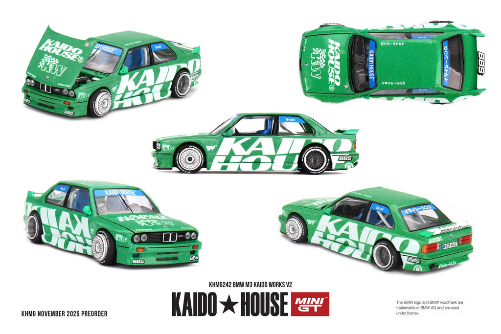 Kaido House x Mini GT 1:64 BMW M3 Kaido Works V2 in Green | Preorder