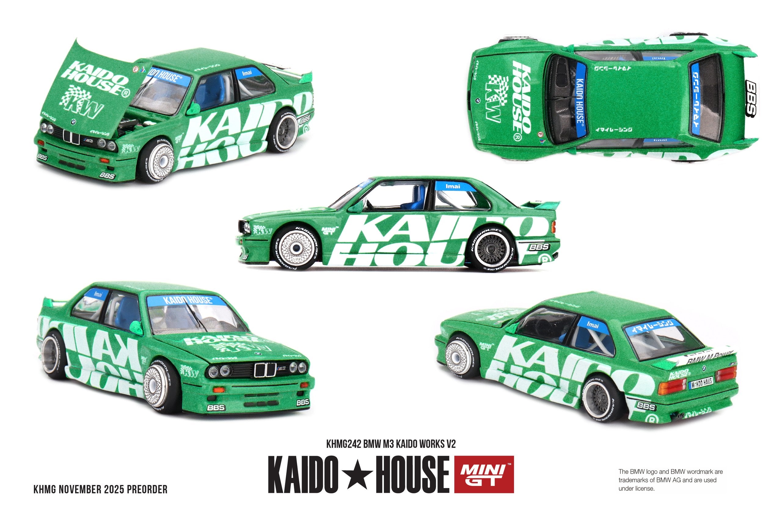 Kaido House x Mini GT 1:64 BMW M3 Kaido Works V2 in Green | Preorder