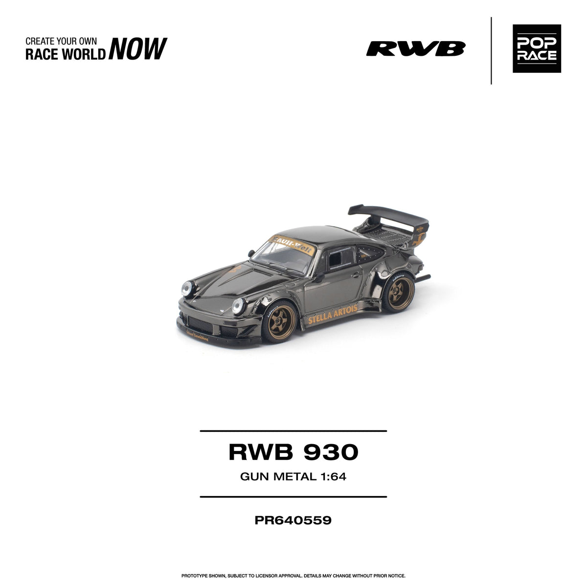 Pop Race 1:64 RWB 930 Gun Metal Chrome | Pre-Order