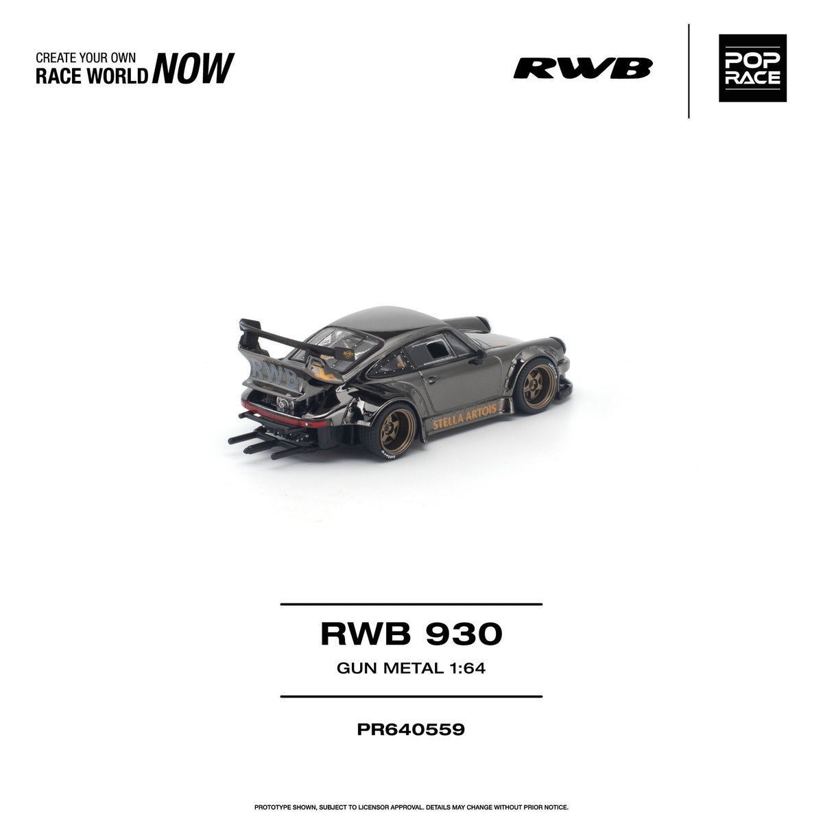 Pop Race 1:64 RWB 930 Gun Metal Chrome | Pre-Order
