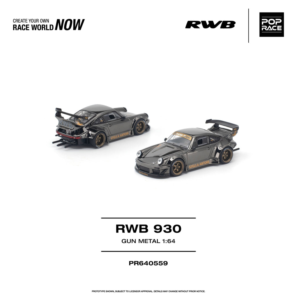 Pop Race 1:64 RWB 930 Gun Metal Chrome | Pre-Order