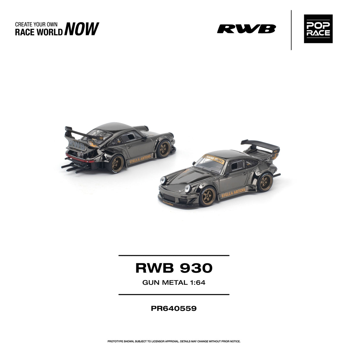 Pop Race 1:64 RWB 930 Gun Metal Chrome | Pre-Order