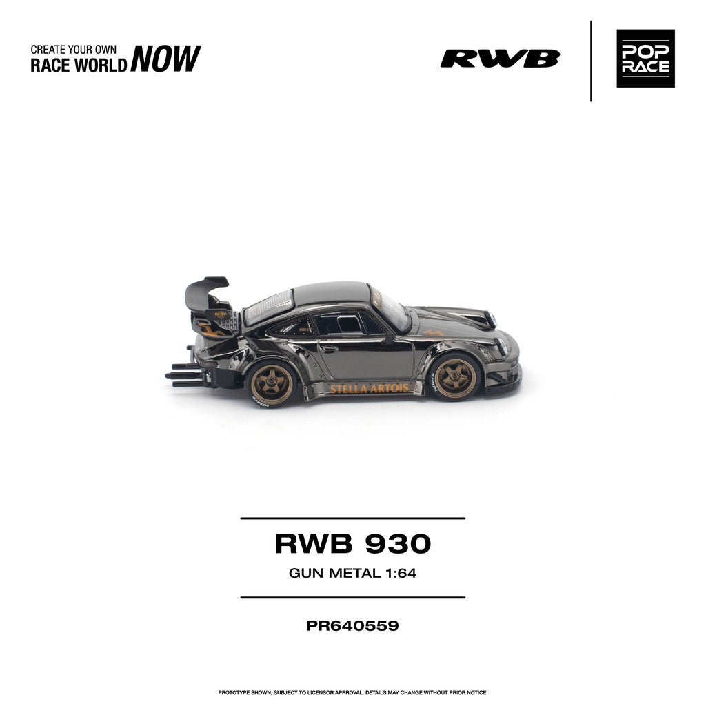 Pop Race 1:64 RWB 930 Gun Metal Chrome | Pre-Order