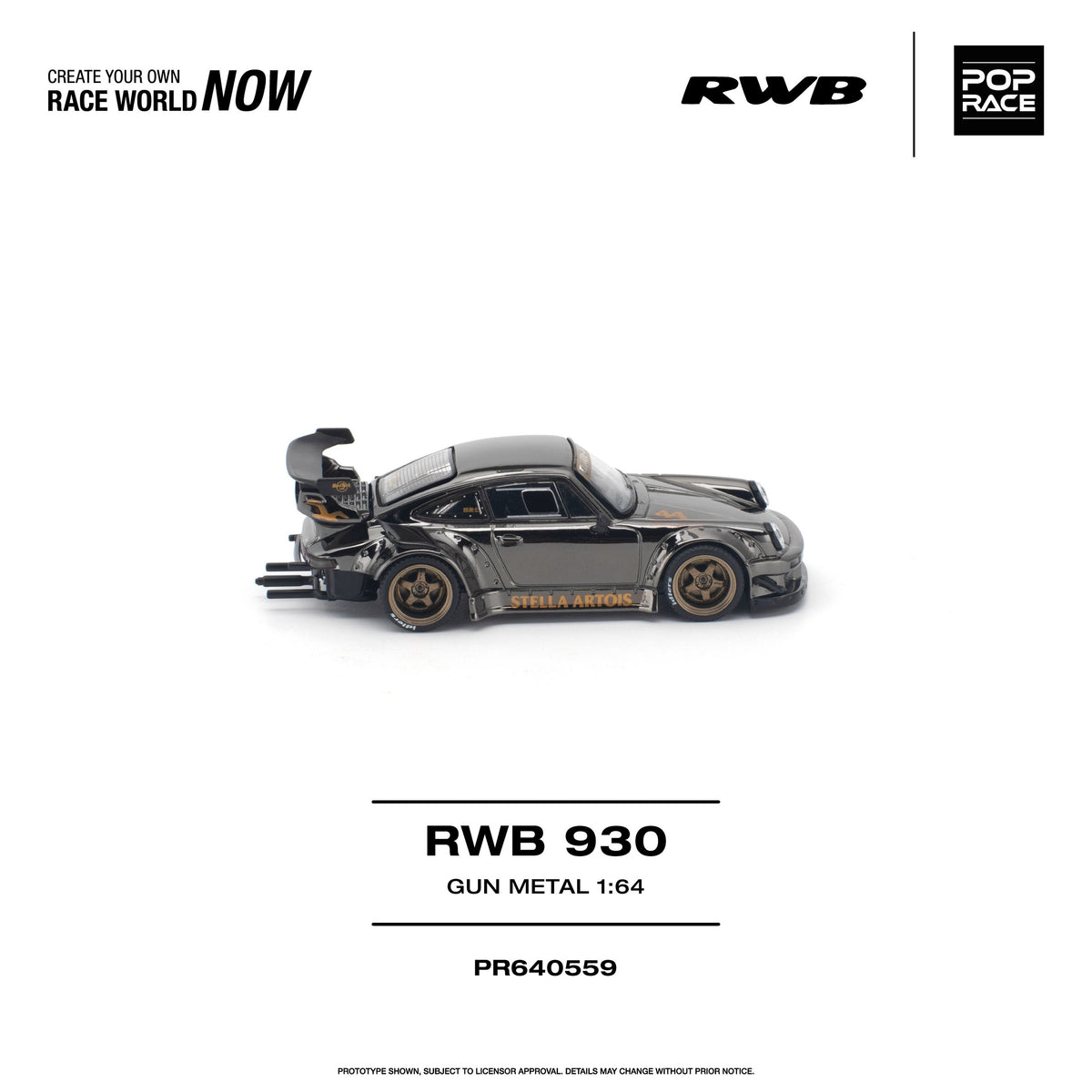Pop Race 1:64 RWB 930 Gun Metal Chrome | Pre-Order