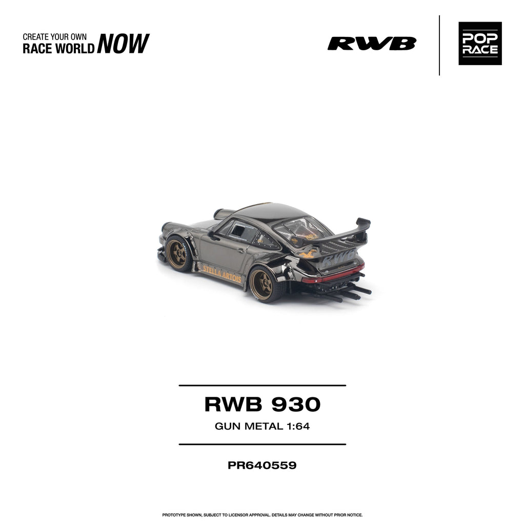 Pop Race 1:64 RWB 930 Gun Metal Chrome | Pre-Order