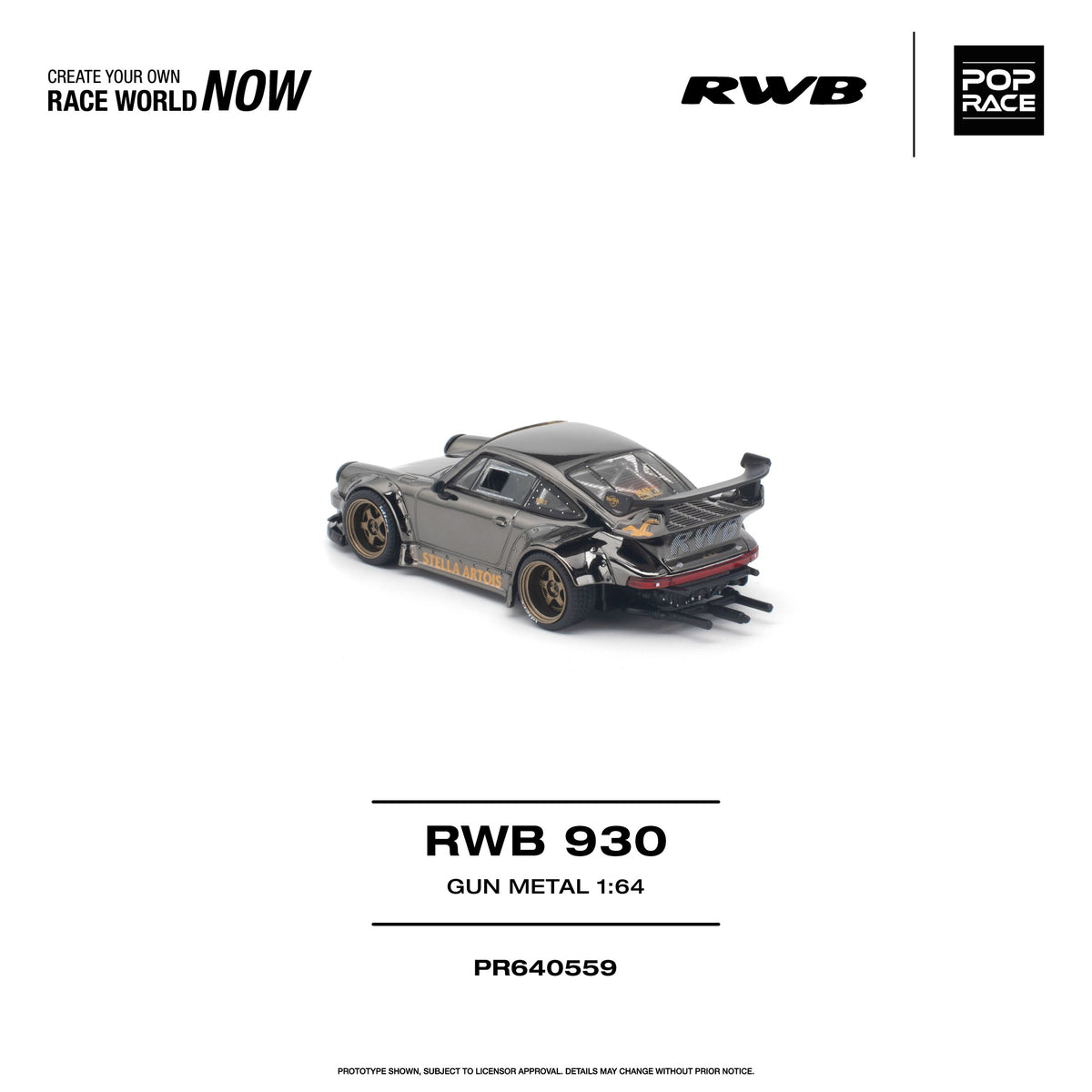 Pop Race 1:64 RWB 930 Gun Metal Chrome | Pre-Order