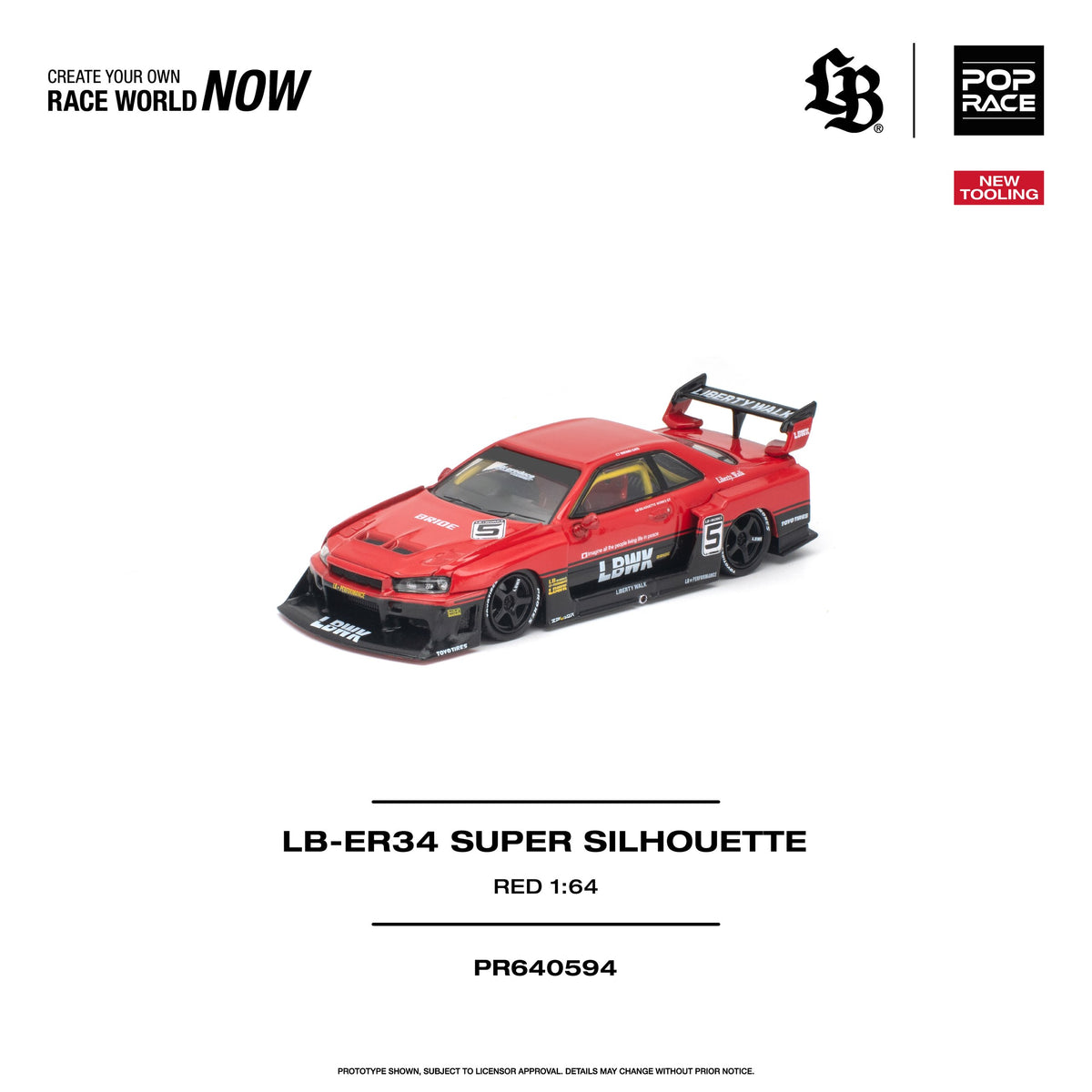 Pop Race 1:64 LB-ER34 Super Silhouette Red | Pre-Order