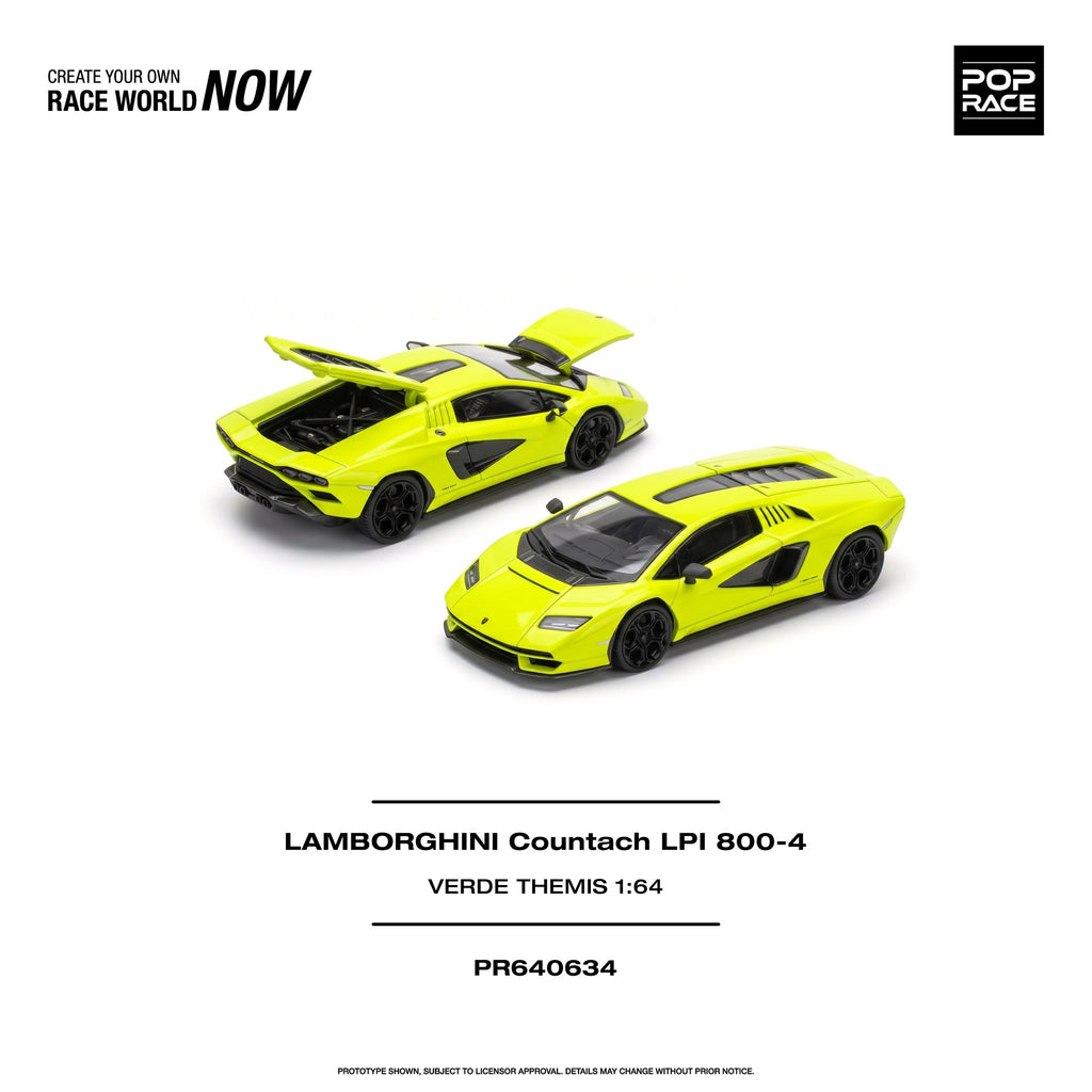 Pop Race 1:64 Lamborghini Countach LPI 800-4 Verde Themis | Pre-Order
