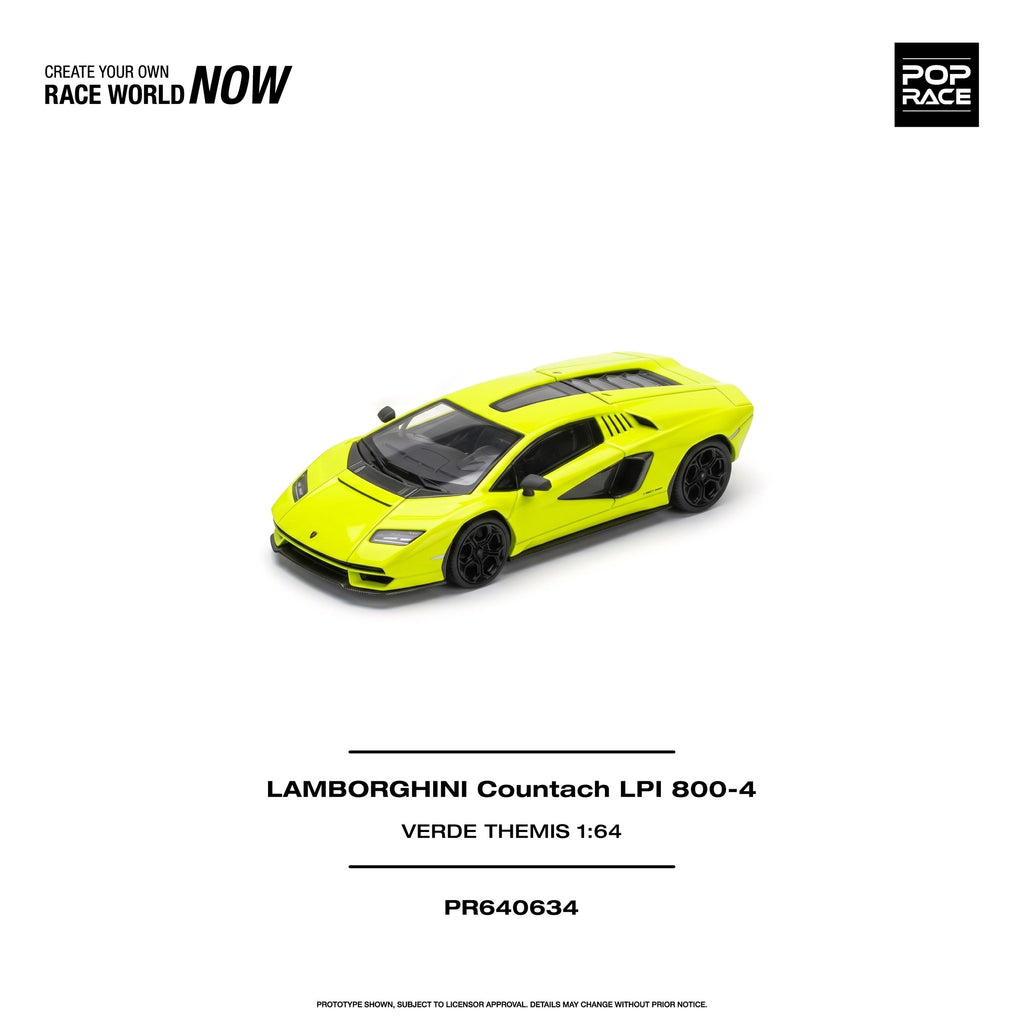 Pop Race 1:64 Lamborghini Countach LPI 800-4 Verde Themis | Pre-Order