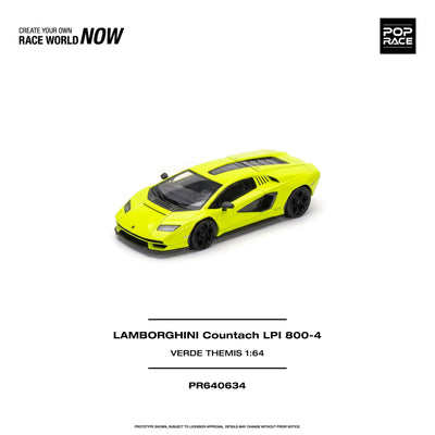 Pop Race 1:64 Lamborghini Countach LPI 800-4 Verde Themis | Pre-Order