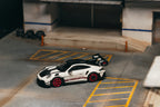 Tarmac Works x MiniChamps 1:64 Porsche 911 GT3 RS MR in Black & White | Pre-Order