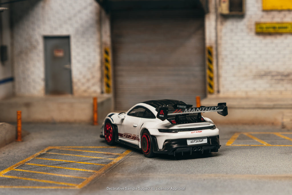 Tarmac Works x MiniChamps 1:64 Porsche 911 GT3 RS MR in Black & White | Pre-Order