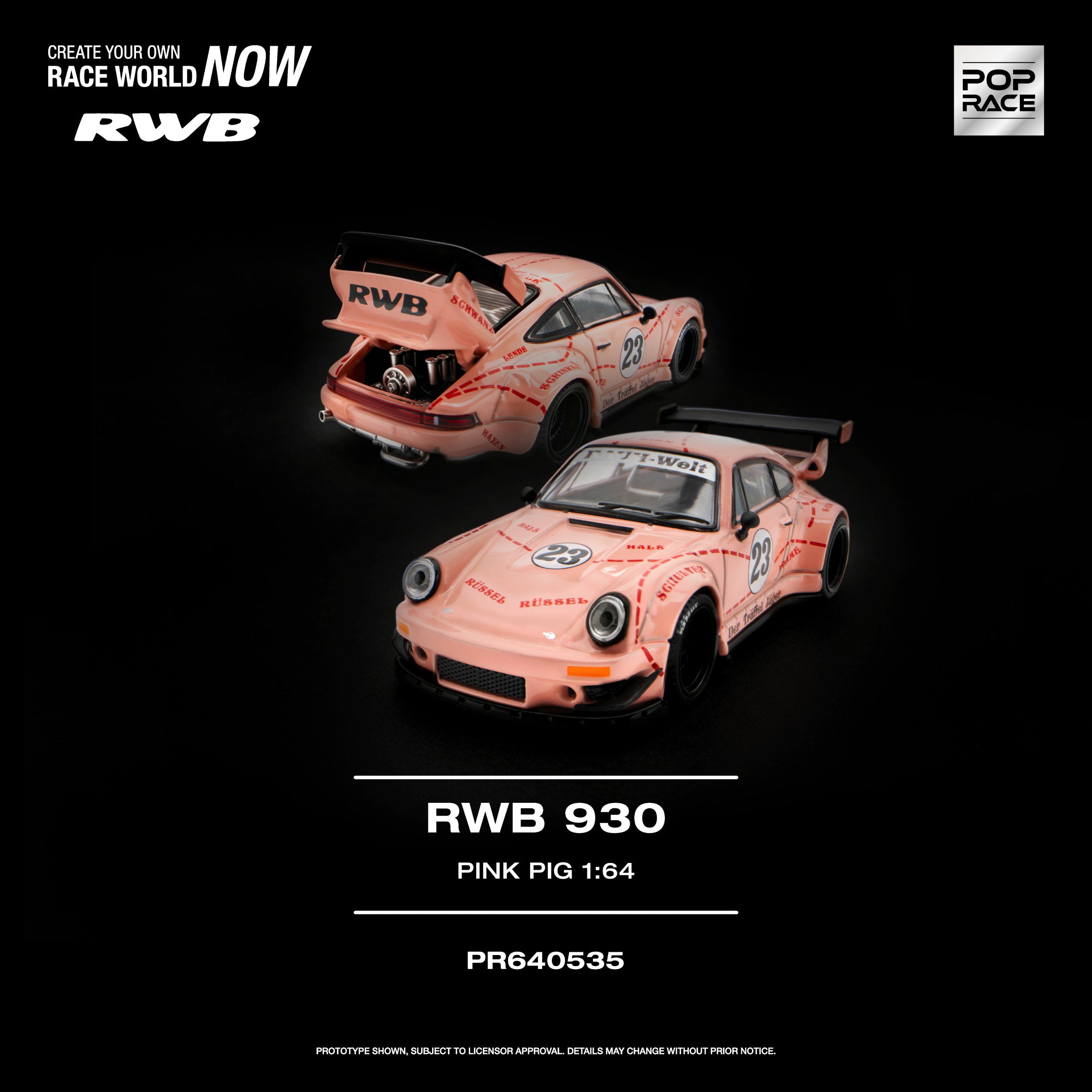 Pop Race RWB 930 Pink Pig 1:64 – Kai's Kollectibles