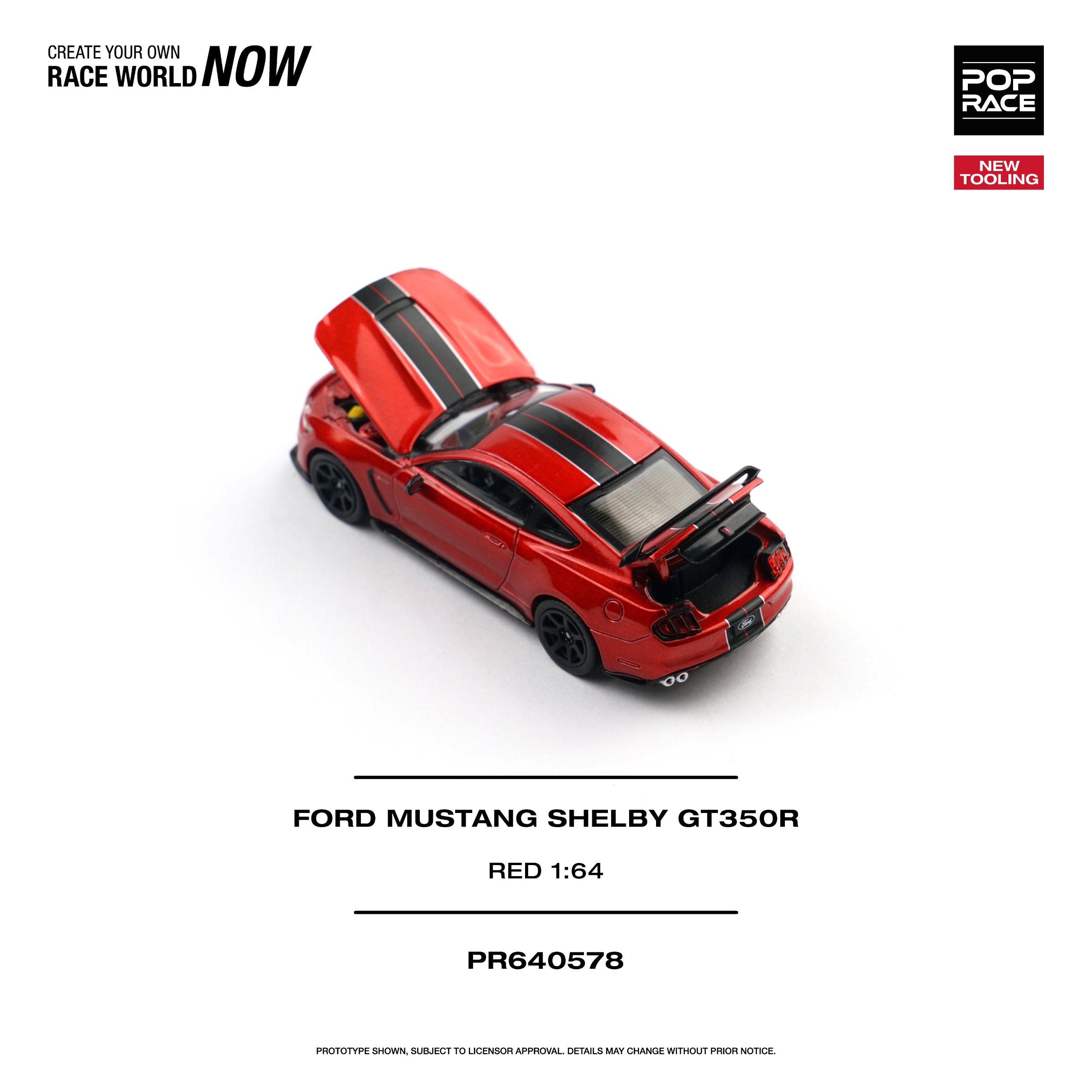 Pop Race 1:64 Ford Mustang Shelby GT350R in Race Red | Pre-Order